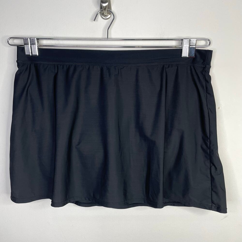 Lands End Black Tummy Control Swim Skirt Full Coverage Bottoms women Plus 22W 22